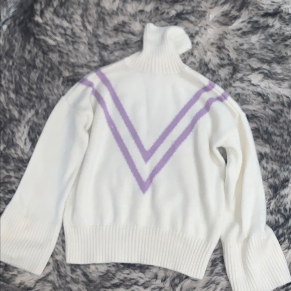 EUC Lovers + Friends Varsity Cream Sweater, XS